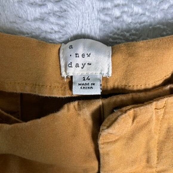 A New Day Wide Leg Pants Womens 14 Brown Rust Fall Flowy Office Colorful Pumpkin - Picture 3 of 9